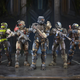 Seven Spartans stand in front of the Breaker map in Halo Infinite wearing cosmetics from Halo Infinite's second season.